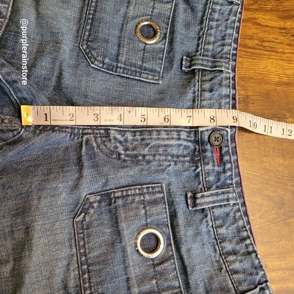 Vtg Tommy Hilfiger Shorts Sz 6 Grommet Pockets Mid Rise Medium Light Wash Y2K - Picture 8 of 11